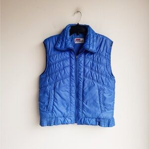 Vintage Snowdrift Blue Puffer Vest | 80s Nylon Quilted Zip Vest | Unisex Fit